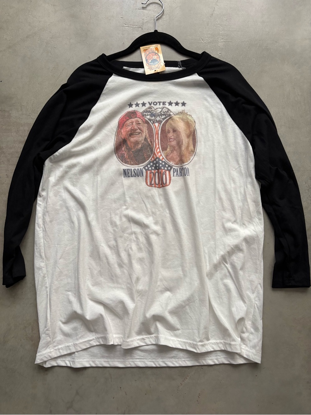 NWT Classic Rock Couture Vote Nelson/Parton Raglan Shirt - Picture 8 of 16